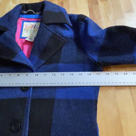 Billabong Coat Wool Blend Buffalo Check Plaid Buttoned‎ Jacket Womems Sz Sm EUC - Picture 5 of 8